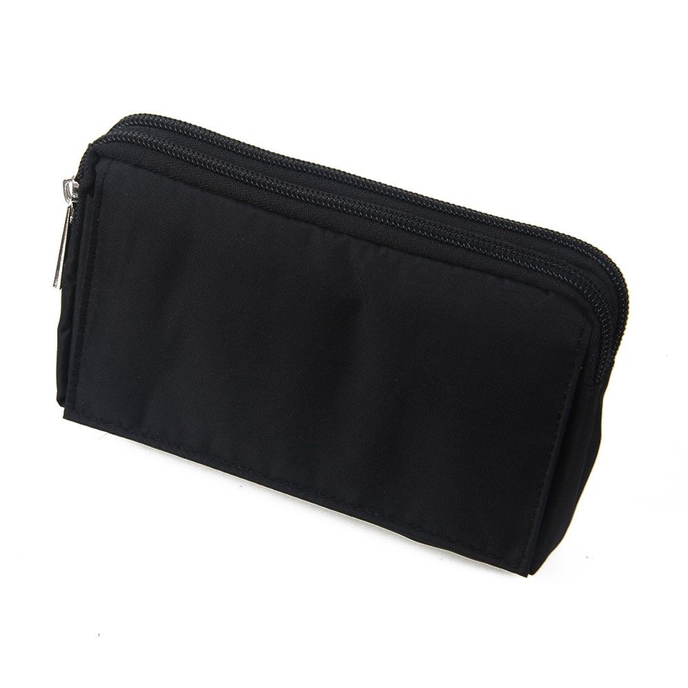 Multipurpose Horizontal Belt Case with Zip Closure and Hand Strap for PANASONIC ELUGA X (2018) - Black (15.5 x 8.5 x 2 cm)