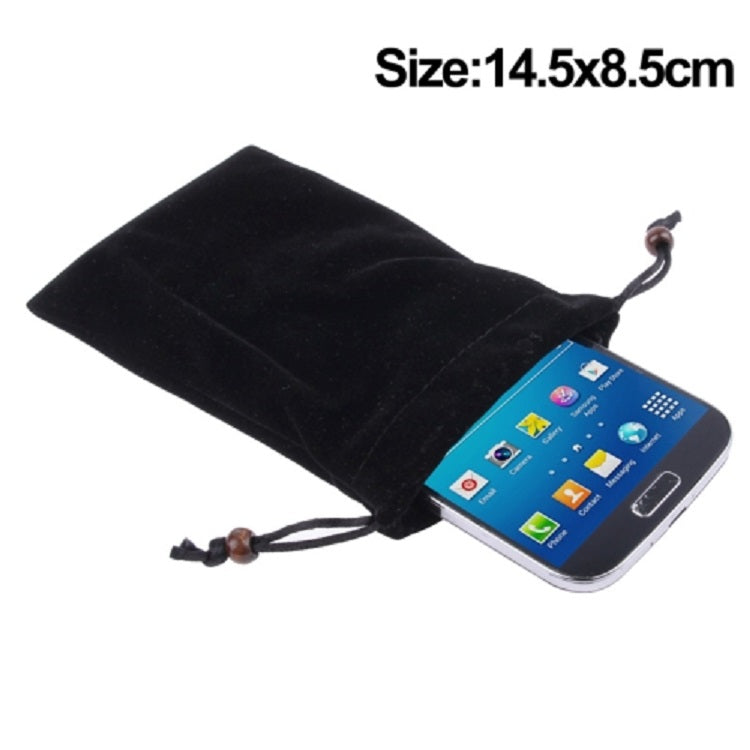 Case Cover Soft Cloth Flannel Carry Bag with Chain and Loop Closure for GiONEE F6 - Black