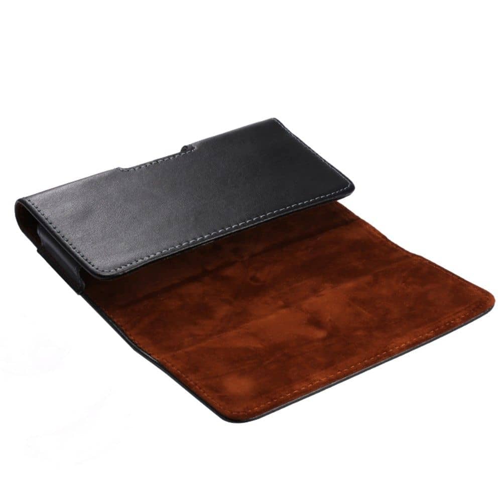 Authentic Leather Horizontal Belt Clip Case for Oppo F27 5G (2024)