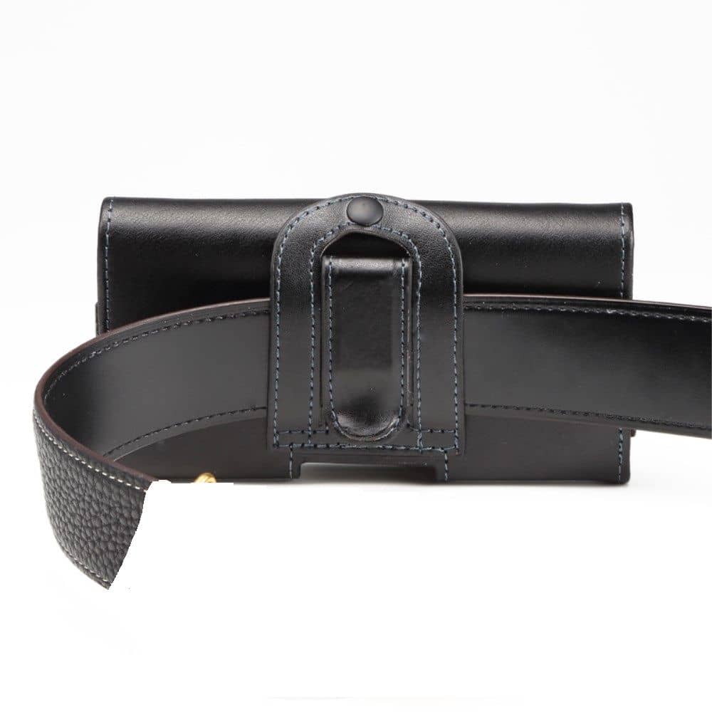 Authentic Leather Horizontal Belt Clip Case for Motorola Moto G (2024)
