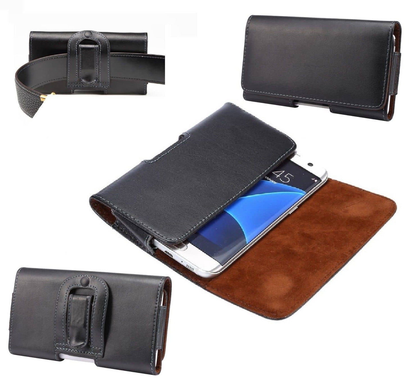 Authentic Leather Horizontal Belt Clip Case for ZTE BLADE A33 CORE (2023)