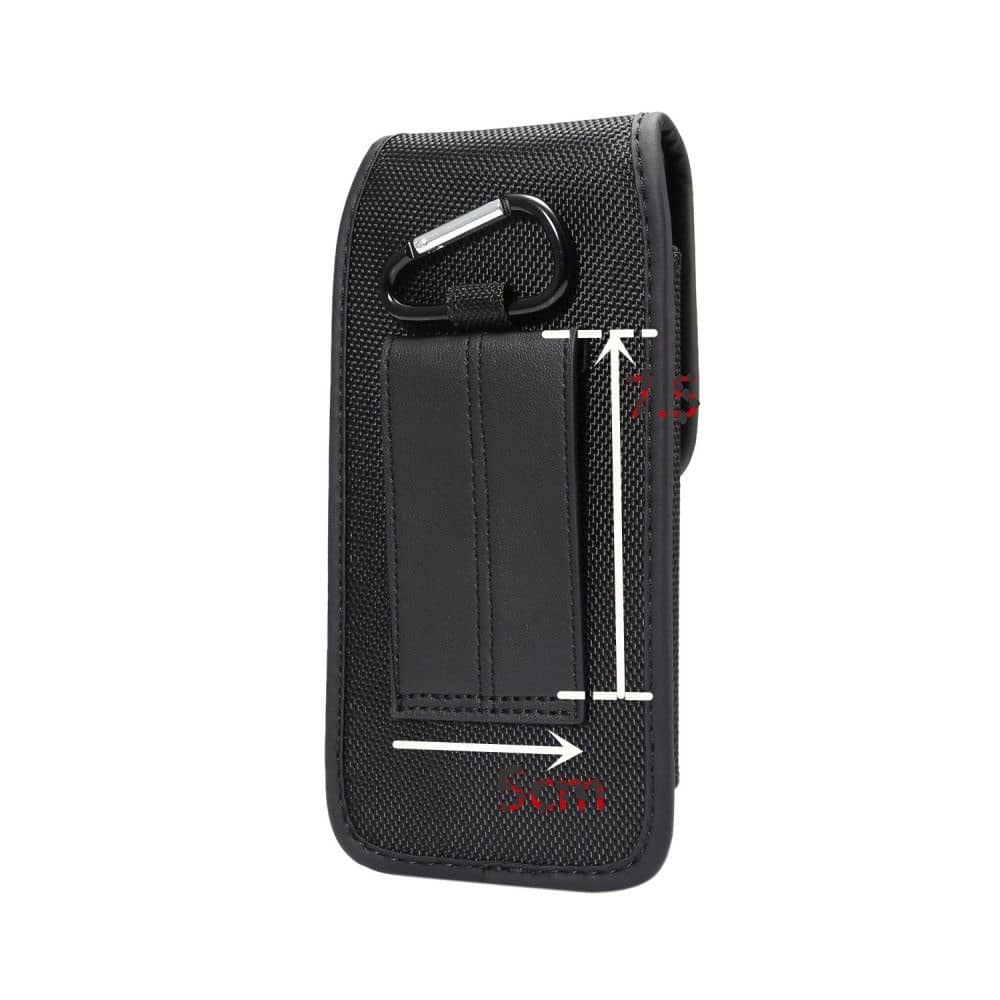  Belt Case Cover with Card Holder Design in Leather and Nylon Vertical for Vivo X60T Pro+ (2021)