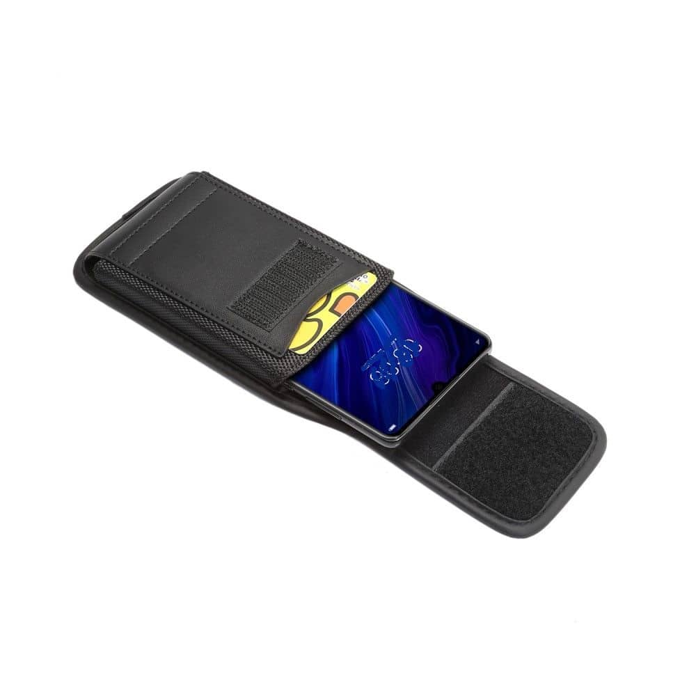  Belt Case Cover with Card Holder Design in Leather and Nylon Vertical for Vivo X60T Pro+ (2021)
