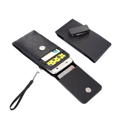 Leather Holster Case Belt Clip Rotary 360 with Card Holder and Magnetic Closure for Lava Z3 Pro (2022)