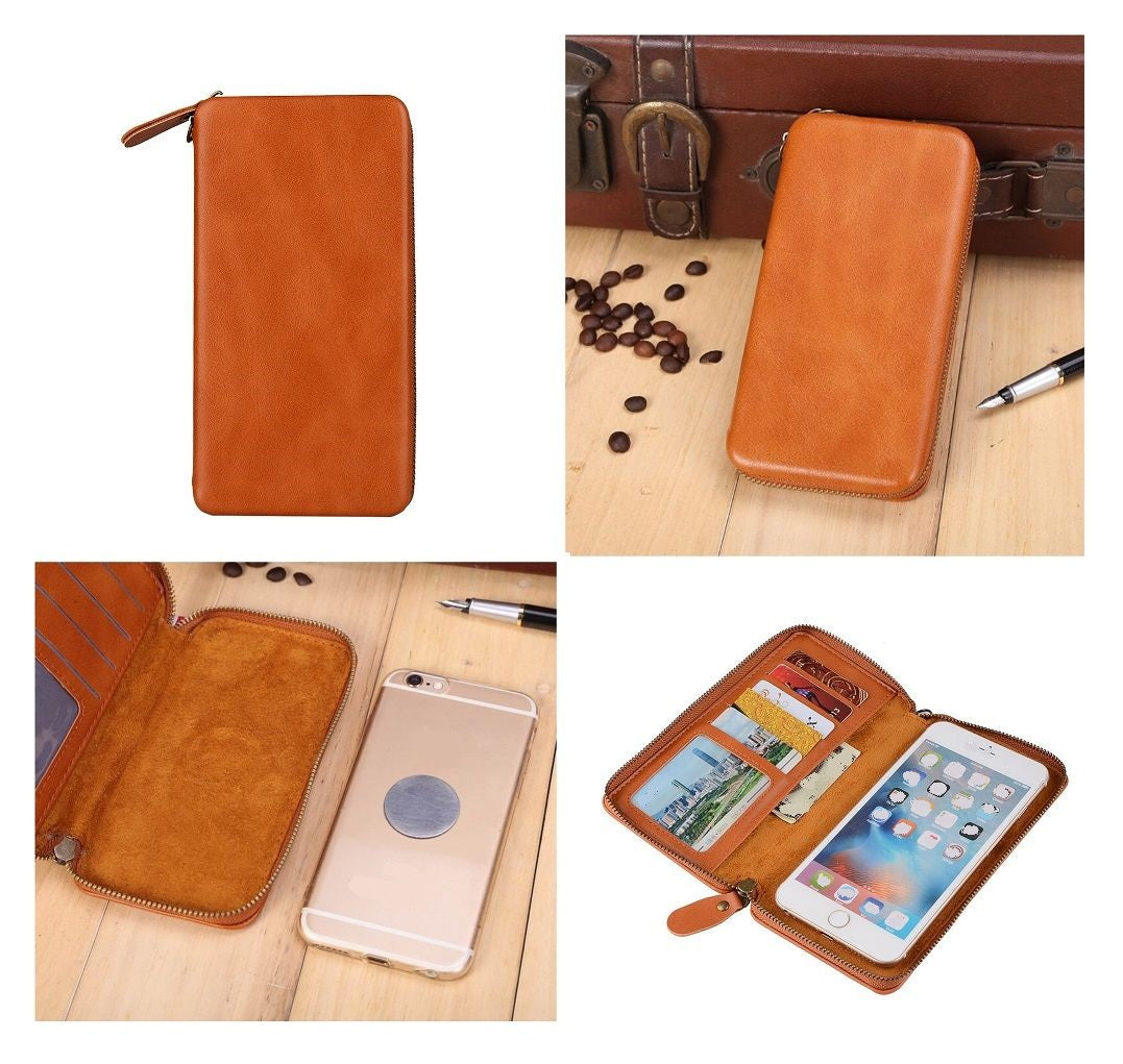 Executive Wallet Case with Magnetic Attachment and Zipper Closure for Sencor Element P001S (2021)