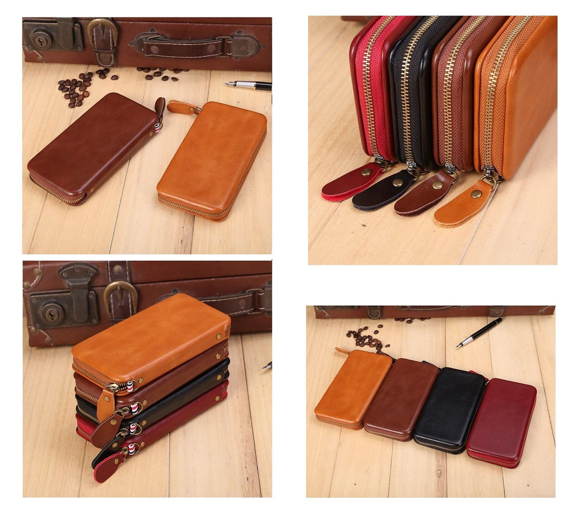 Executive Wallet Case with Magnetic Attachment and Zipper Closure for Nokia 106 (2023)