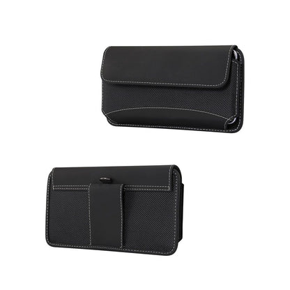 Horizontal Belt Pouch New Design Leather and Nylon for Oppo Reno13 F 5G (2024)