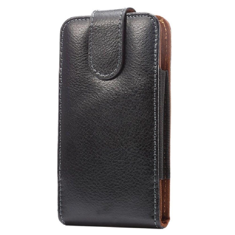 Magnetic Genuine Leather Holster Executive Case belt Clip Rotary 360 for ADVAN G3 Pro (2019) - Black