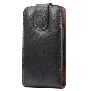 Magnetic Genuine Leather Holster Executive Case belt Clip Rotary 360 for Vivo Z5i (2019) - Black