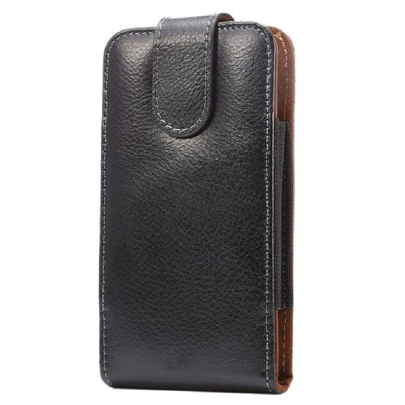 Magnetic Genuine Leather Holster Executive Case belt Clip Rotary 360º for Vivo V15 (2019) - Black