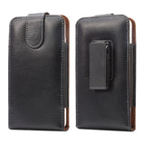 Magnetic Genuine Leather Holster Executive Case belt Clip Rotary 360º for Prestigio Wize U3 (2019) - Black