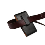 Magnetic Genuine Leather Holster Executive Case belt Clip Rotary 360º for Sharp Sense3 Plus (2019) - Black