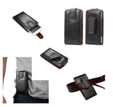 Magnetic Genuine Leather Holster Executive Case belt Clip Rotary 360º for BQ Mobile BQ-5004G Fox (2019) - Black