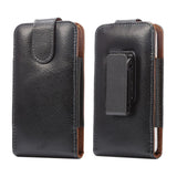 Magnetic Genuine Leather Holster Executive Case belt Clip Rotary 360º for HomTom HT16S (2019) - Black