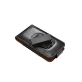 Magnetic Genuine Leather Holster Executive Case belt Clip Rotary 360 for HISENSE U962 (2019) - Black