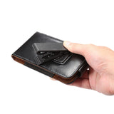 Magnetic Genuine Leather Holster Executive Case belt Clip Rotary 360 for MYPHONE FUN 6 (2020) - Black