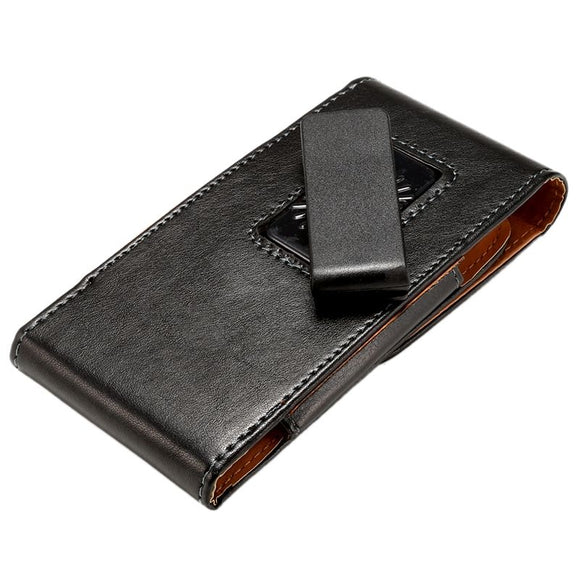 Magnetic leather Holster Executive Case belt Clip Rotary 360 for Panasonic Eluga I7 (2019) - Black