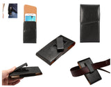 Magnetic leather Holster Executive Case belt Clip Rotary 360 for Kyocera Otegaru 01 (2019) - Black
