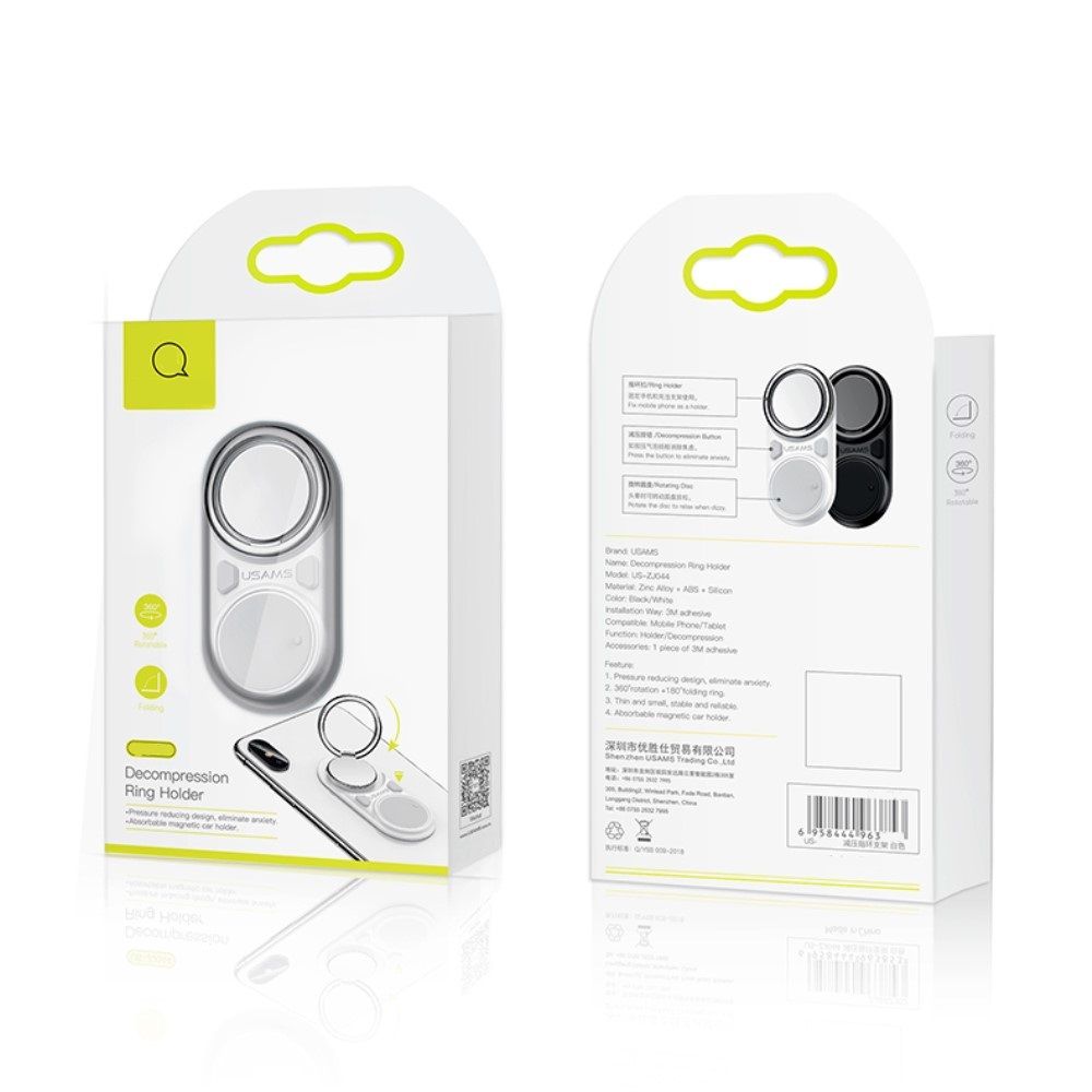 Holder Ring to Eliminate Anxiety Explodes the Plastic Bubbles with your Push Button and Rotates the Wheel for Motorola One Macro (2019) - Black