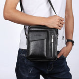 Bag Leather Waist Shoulder bag compatible with Ebook, Tablet and for Blackview BV9600 (2019) - Black