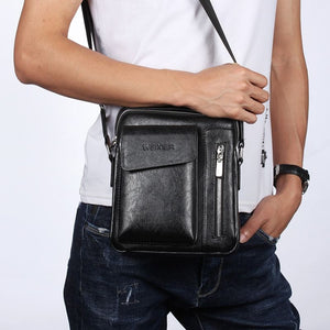 Bag Leather Waist Shoulder bag compatible with Ebook, Tablet and for Blackview BV9500 Plus (2019) - Black