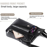Bag Leather Waist Shoulder bag compatible with Ebook, Tablet and for Kyocera Otegaru 01 (2019) - Black