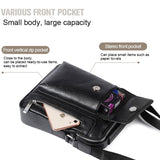 Bag Leather Waist Shoulder bag compatible with Ebook, Tablet and for LG W30 (2019) - Black