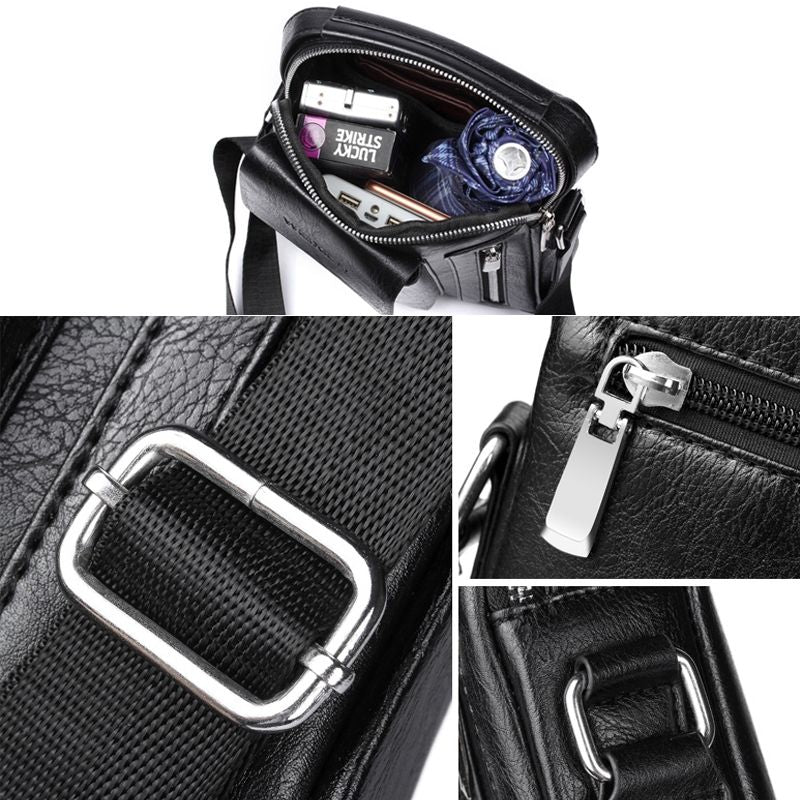 Bag Leather Waist Shoulder bag compatible with Ebook, Tablet and for E&L D62 (2019) - Black