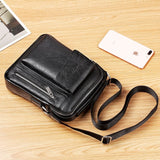Bag Leather Waist Shoulder bag compatible with Ebook, Tablet and for Motorola G8 Power Lite - Black