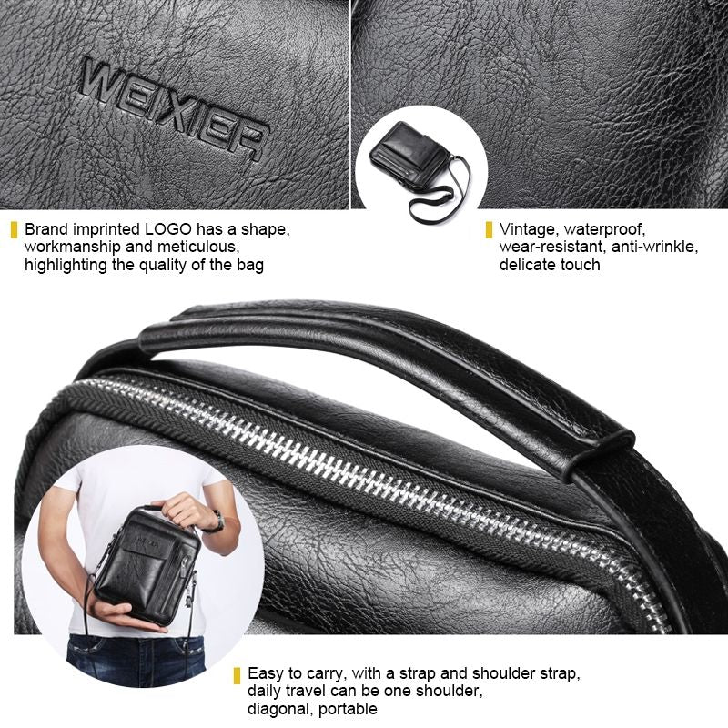Bag Leather Waist Shoulder bag compatible with Ebook, Tablet and for E&L D62 (2019) - Black