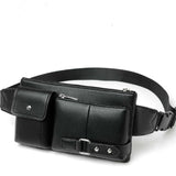Bag Fanny Pack Leather Waist Shoulder bag Ebook, Tablet and for Infinix Smart 4c (2019) - Black