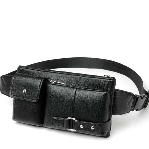 Bag Fanny Pack Leather Waist Shoulder bag for Ebook, Tablet and for Datalogic AXIST FULL TOUCH PDA (2020)