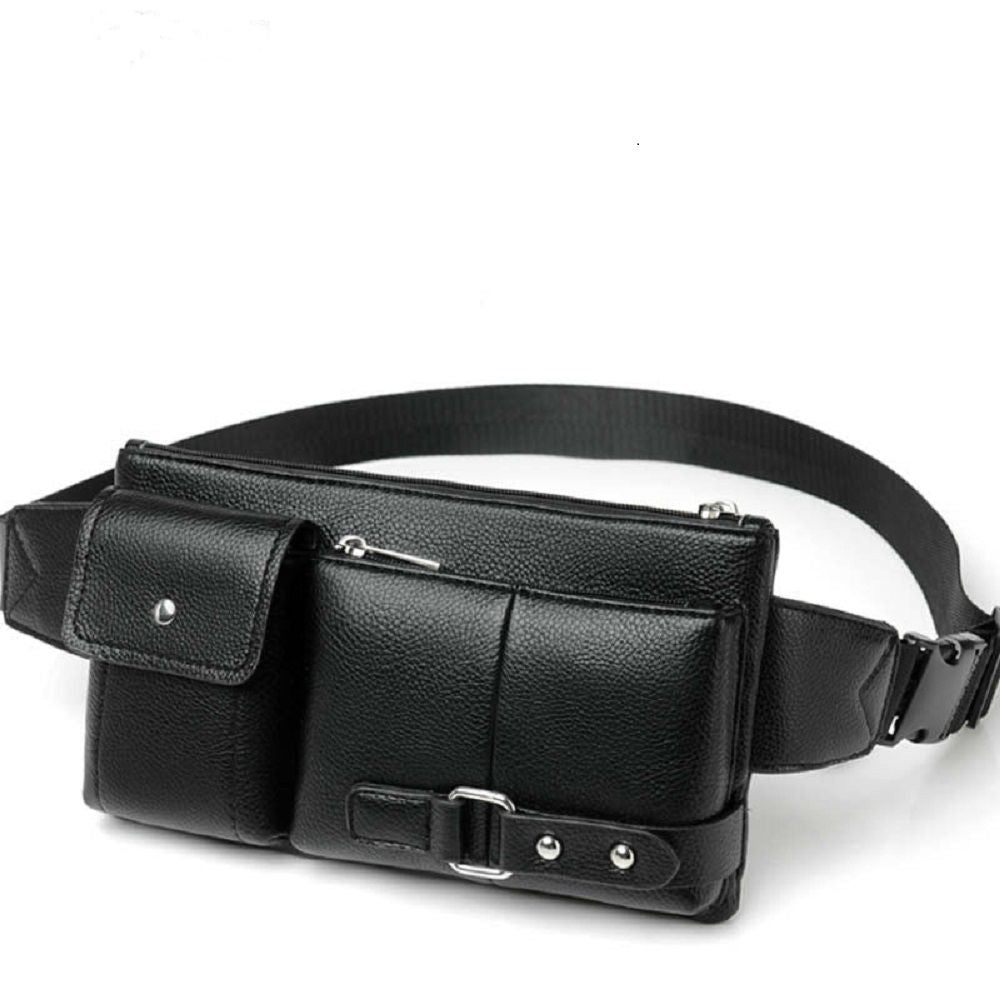Bag Fanny Pack Leather Waist Shoulder bag Ebook, Tablet and for ZTE Blade L8 (2019) - Black