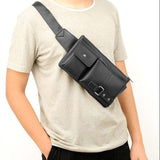 Bag Fanny Pack Leather Waist Shoulder bag for Ebook, Tablet and for BLU G80 (2020)