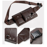 Bag Fanny Pack Leather Waist Shoulder bag for Ebook, Tablet and for Asus ROG Phone 3 (2020)