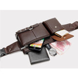 Bag Fanny Pack Leather Waist Shoulder bag Ebook, Tablet and for Infinix Note 7 Lite - Black