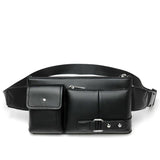 Bag Fanny Pack Leather Waist Shoulder bag for Ebook, Tablet and for BlackBerry KEY2 Last Edition (2020)
