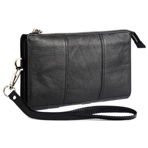 Exclusive Genuine Leather Case New Design Handbag compatible with Motorola One Vision (2019) - Black