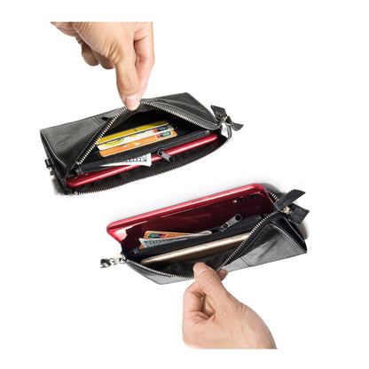 Exclusive Genuine Leather Case New Design Handbag compatible with Cubot R19 (2019) - Black