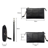 Exclusive Genuine Leather Case New Design Handbag compatible with DORO 7050 (2019) - Black