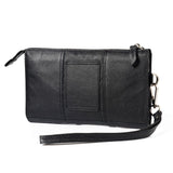 Exclusive Genuine Leather Case New Design Handbag compatible with Texet TM-5083 Pay 5 (2019) - Black