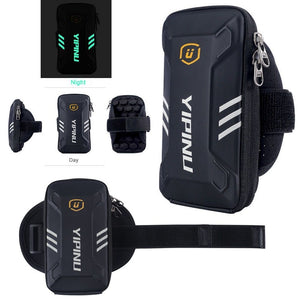 Waterproof Reflective Armband Case with 2 Compartments Sport Running Walking Cycling Gym for Allview X4 Soul Mini - Black