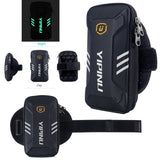 Waterproof Reflective Armband Case with 2 Compartments Sport Running Walking Cycling Gym for Micromax Bharat 5 - Black