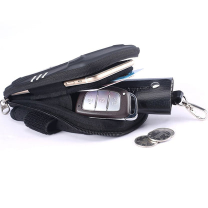 Waterproof Reflective Armband Case with 2 Compartments Sport Running Walking Cycling Gym for Spice Stellar 516, Mi-516 - Black