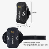Waterproof Reflective Armband Case with 2 Compartments Sport Running Walking Cycling Gym for LG D500, Optimus F6 - Black