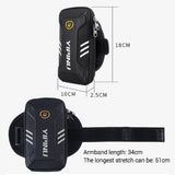 Waterproof Reflective Armband Case with 2 Compartments Sport Running Walking Cycling Gym for Honeywell Dolphin 70e black EHD - Black