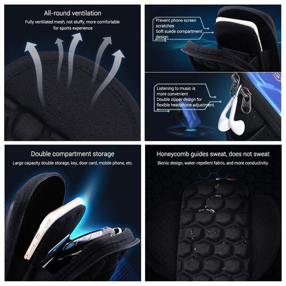 Waterproof Reflective Armband Case with 2 Compartments Sport Running Walking Cycling Gym for Oppo A72 (2020)