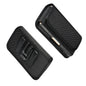 Horizontal Metal Belt Clip Holster with Card Holder in Textile and Leather for ZTE Blade Vantage - Black