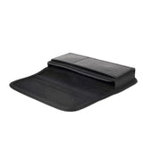 Horizontal Metal Belt Clip Holster with Card Holder in Textile and Leather for LG Disney Mobile DM-01K (2018) - Black