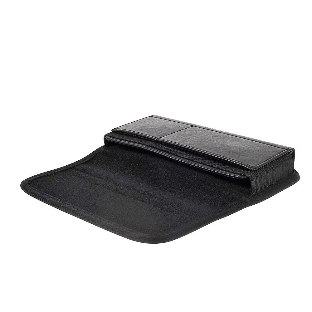 Horizontal Metal Belt Clip Holster with Card Holder in Textile and Leather for Colors Mobile Xfactor Elite E-10 - Black